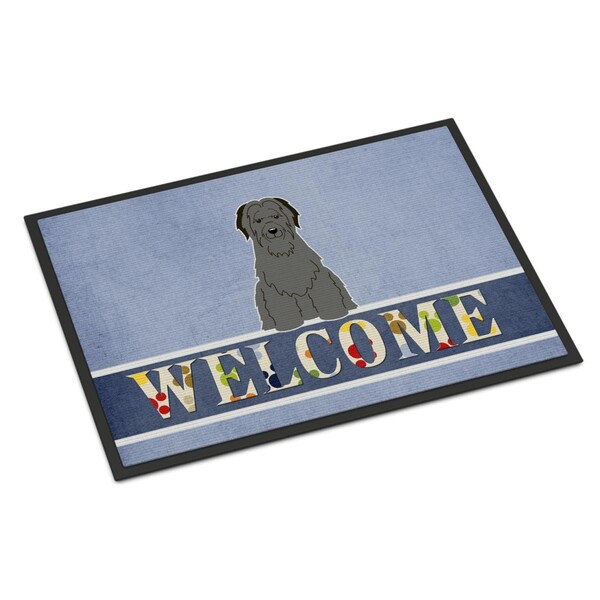 Carolines Treasures 18 x 27 in. Briard Black Welcome Indoor or Outdoor Mat BB5662MAT - main